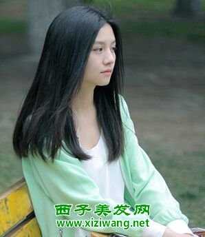 女生披肩無劉海直發發型圖片清純又提升氣質