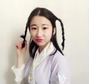 女生短發如何扎漢服發型短發漢服發型教程圖解